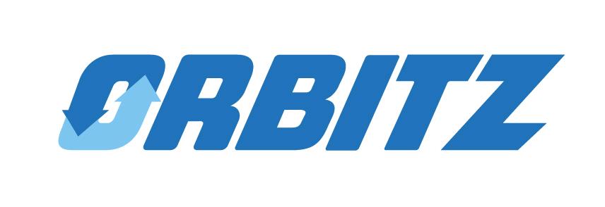 a blue logo with text