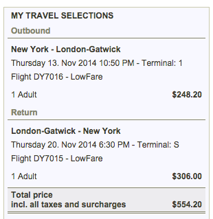 NYC to London Fare Sale - Norwegian
