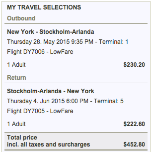NYC to Stockholm Summer 2015