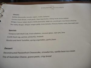 a menu on a table