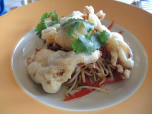 a plate of food on a table