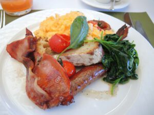 a plate of food on a table