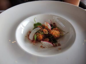 a plate of food on a table