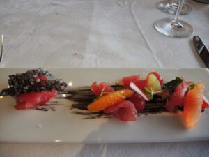 a plate of food on a table