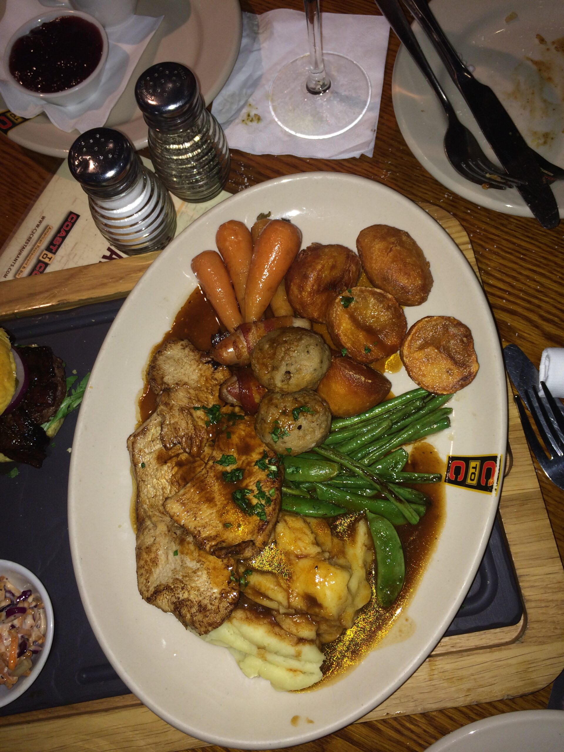 a plate of food on a table