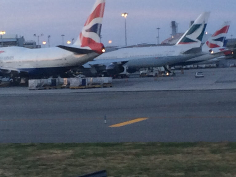 airplanes parked on a runway