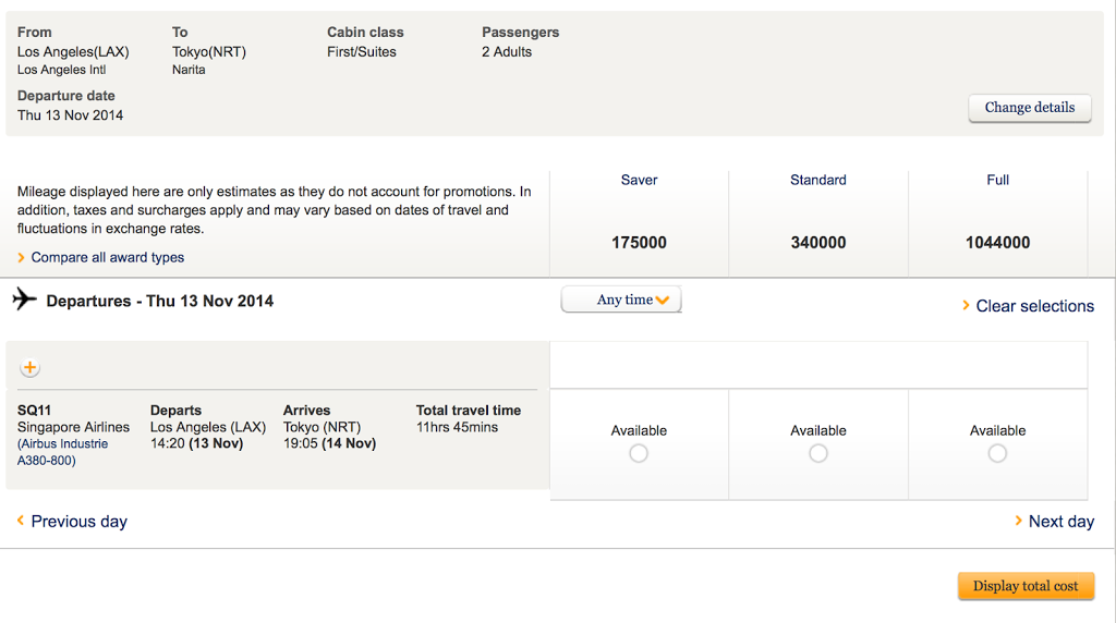 a screenshot of a flight schedule