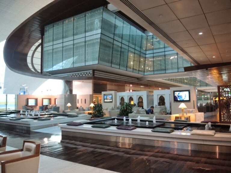 a large room with a large glass ceiling