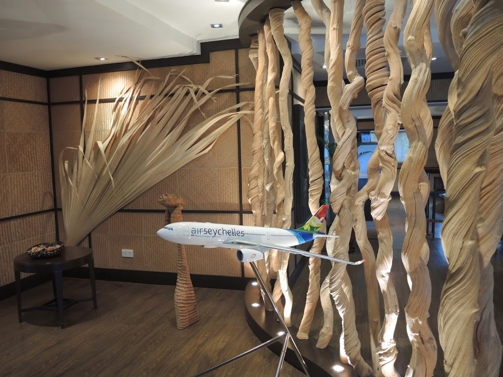 a model airplane in a room