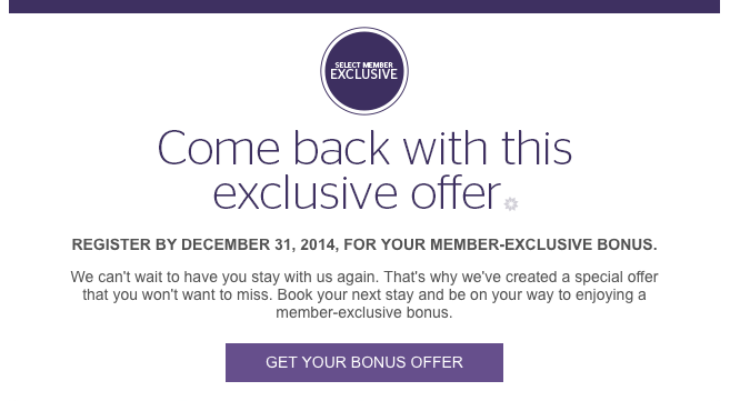 SPG Starwood Free Night Awards