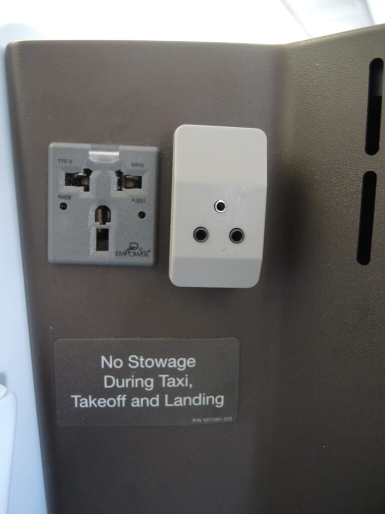 KLM Business Class power outlet