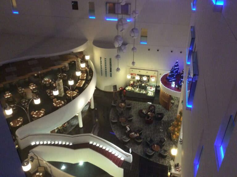 a high angle view of a restaurant