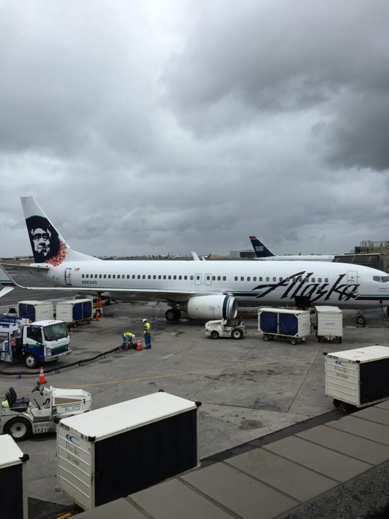 an airplane parked at an airport