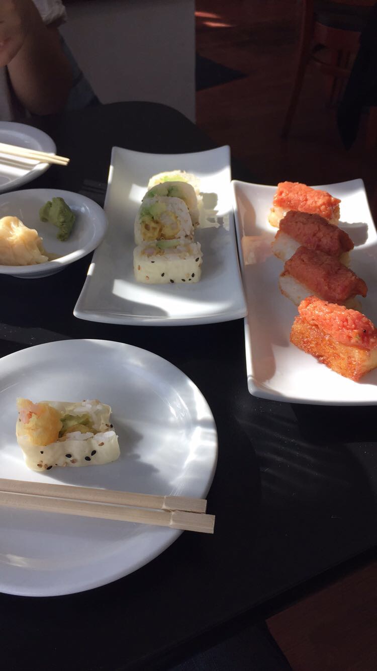 a plate of sushi on a table