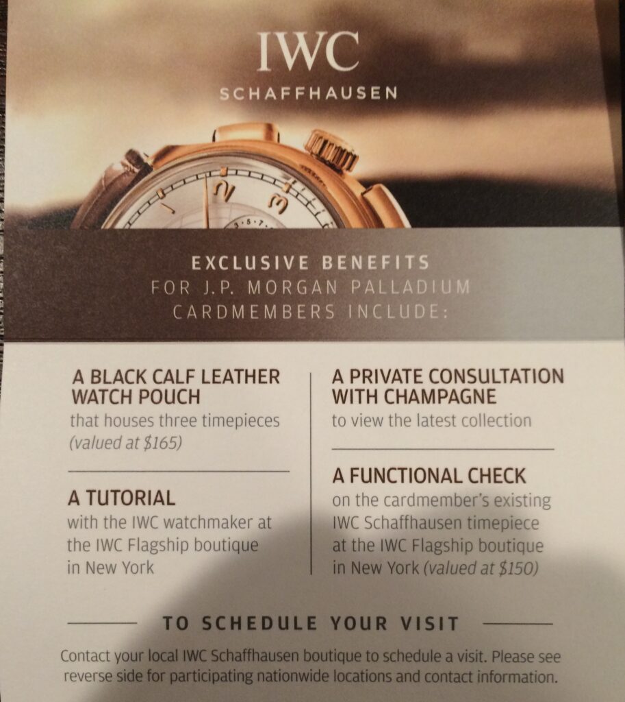 JPMorgan Palladium Card benefits