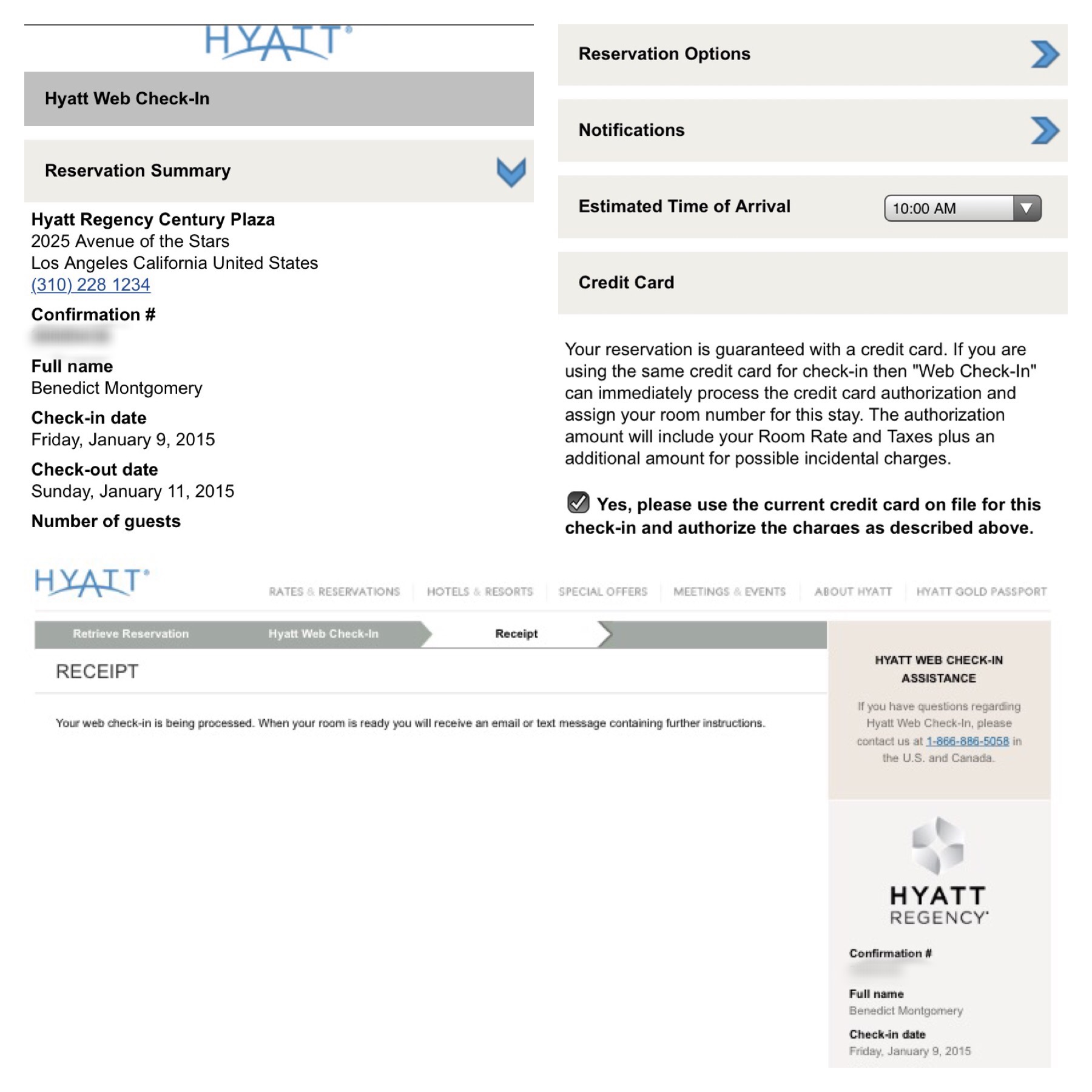 a screenshot of a hotel check in