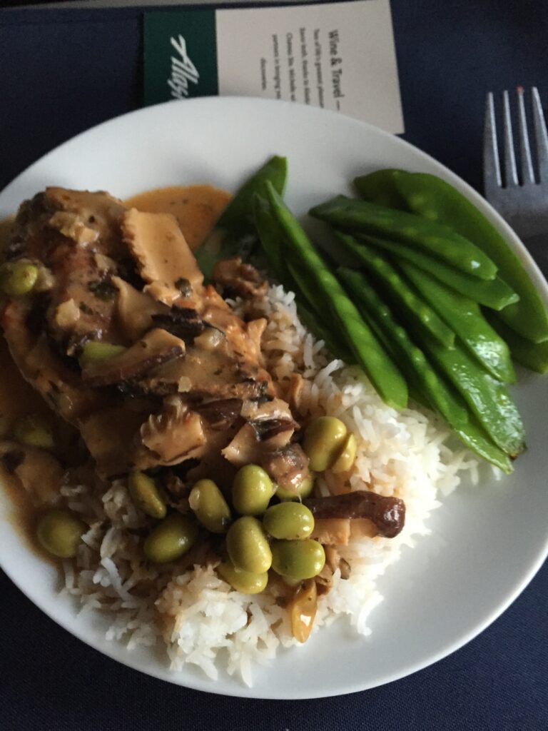 alaska airlines first class chicken entree
