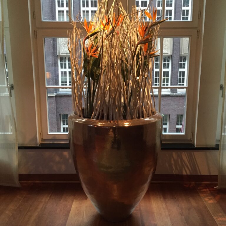 a vase with flowers in it