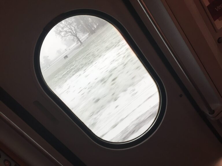 a window with a circle in it