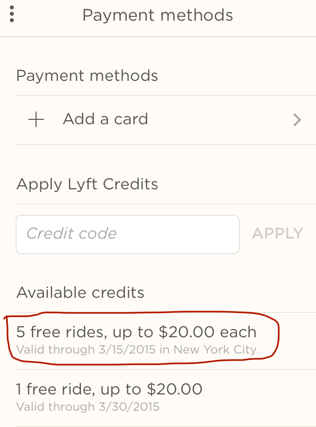 5 Free Rides New York City Lyft