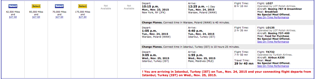 20 Day Honeymoon - United Award seat availability