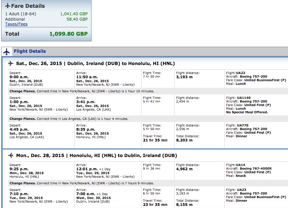 UA Sample Fare Sale ex-DUB