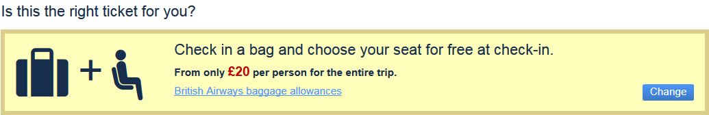 BA Booking Screen