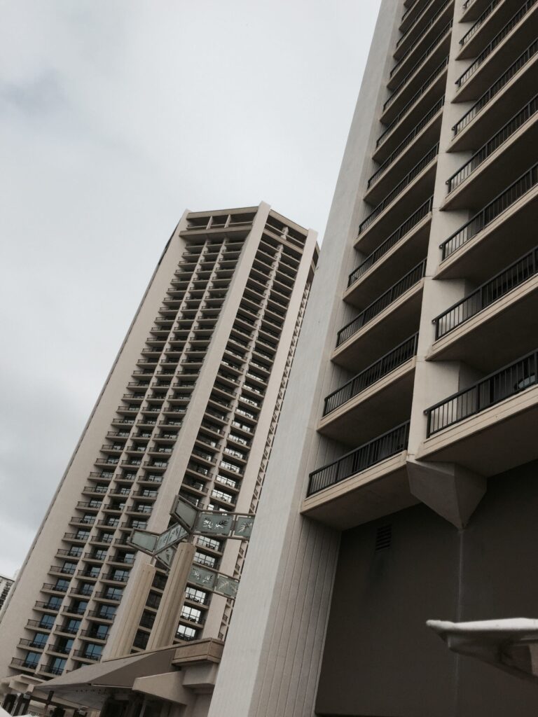 a group of tall buildings