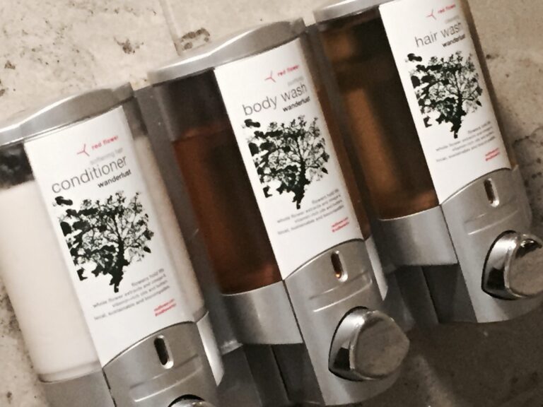 a group of soap dispensers