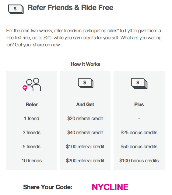 300 Lyft Credit - Refer A Friend