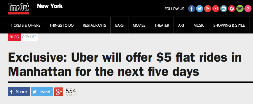 Uber $5 Flat Rides