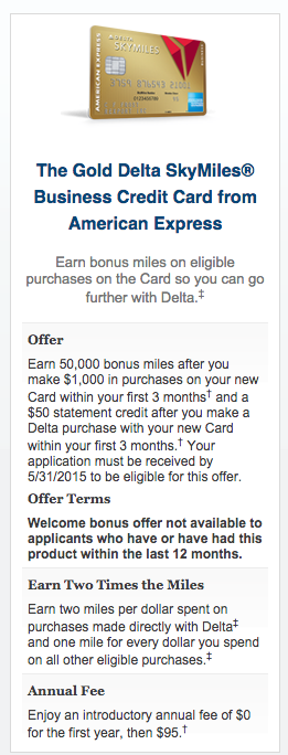 Amex Delta 50k Trick - offer details