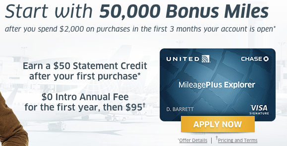 United 55,000 Bonus Miles + $50 Credit better united offer