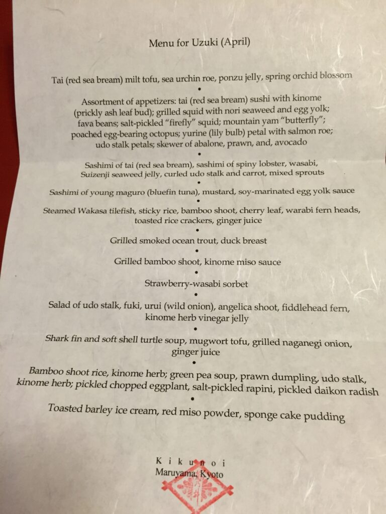 kikunoi honten kyoto kaiseki menu