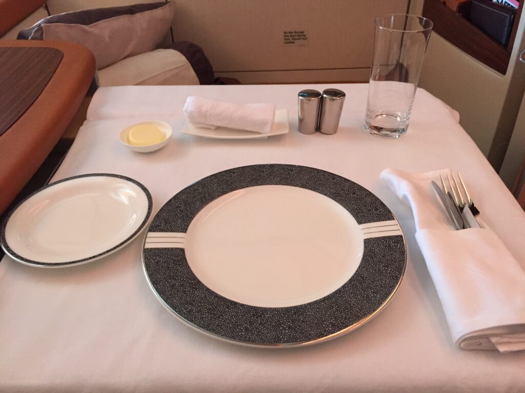 singapore airlines suites lax to nrt dinner 1