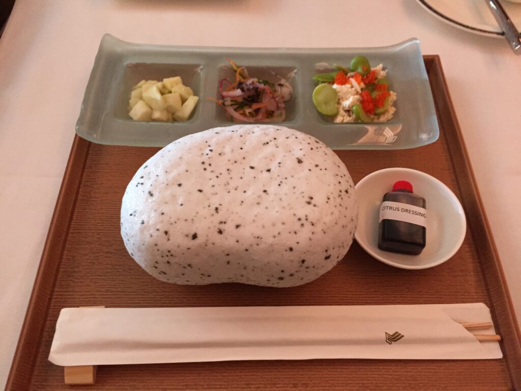 singapore airlines suites lax to nrt dinner 2