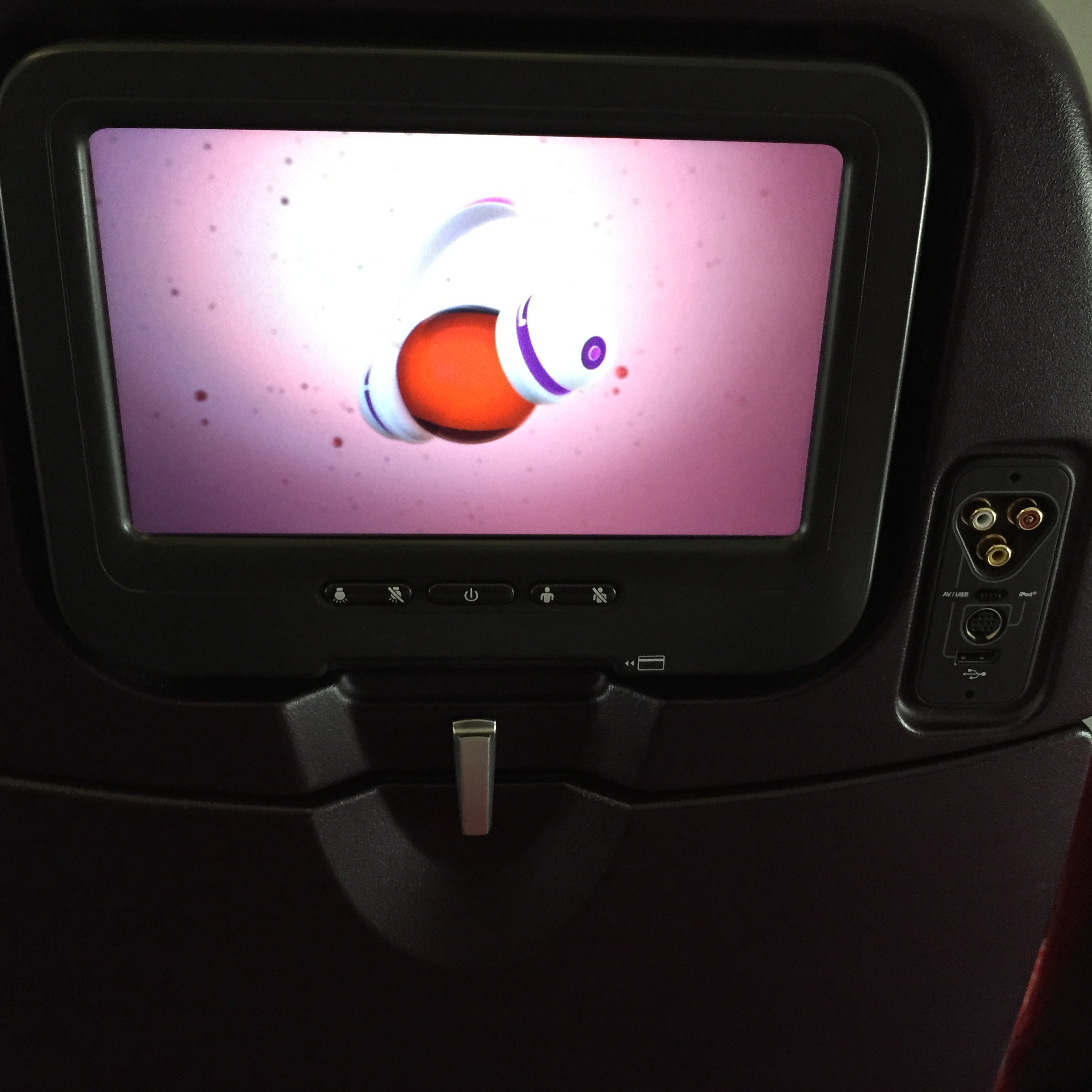 a screen on a seat