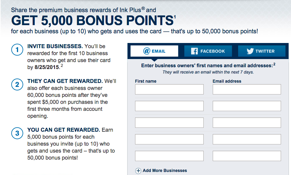 Chase Ink Plus 60,000 - Refer-a-Friend Bonus