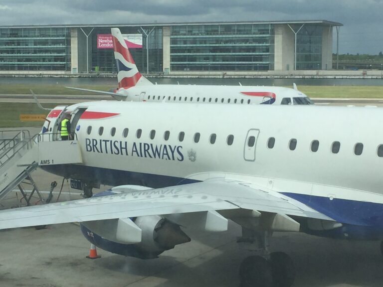 a plane on the runway