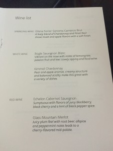 AA Menu LAX to JFK First