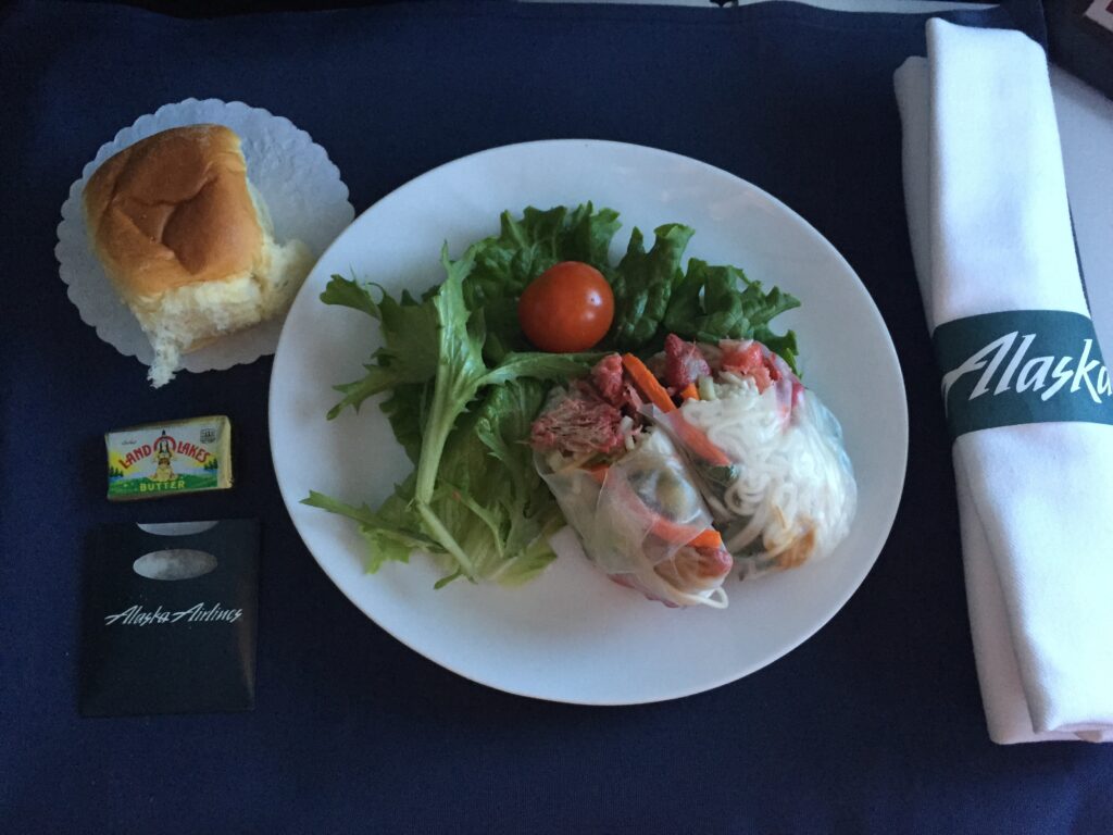 alaska airlines sjc ogg spring rolls