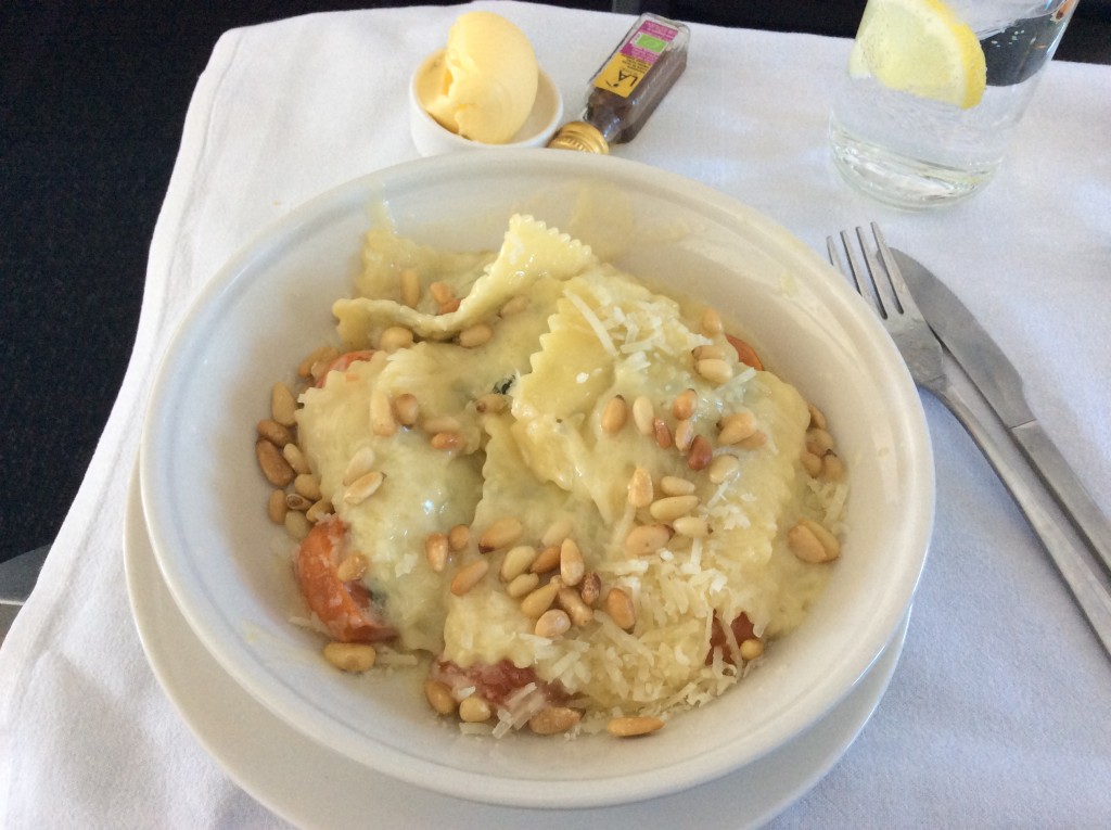 LCY-JFK Pasta dish