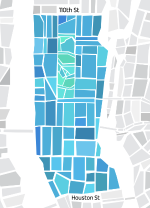 VIA $5 Rides Coverage Map Houston to 110th St