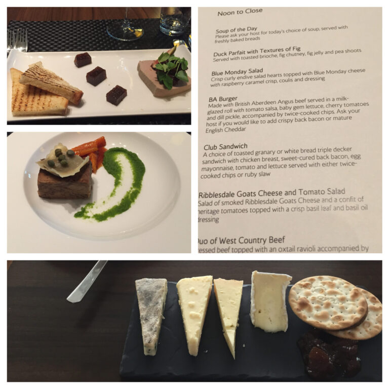 a plate of food and menu