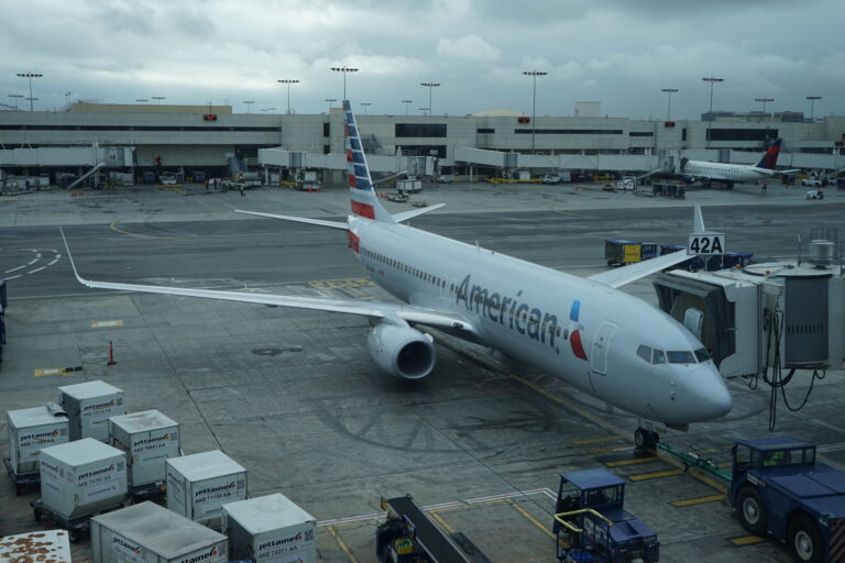 an airplane parked at an airport