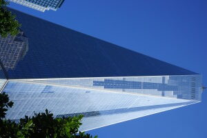 a tall building with a triangular top