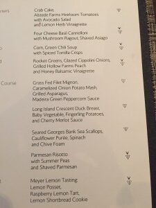 Concorde Room Menu