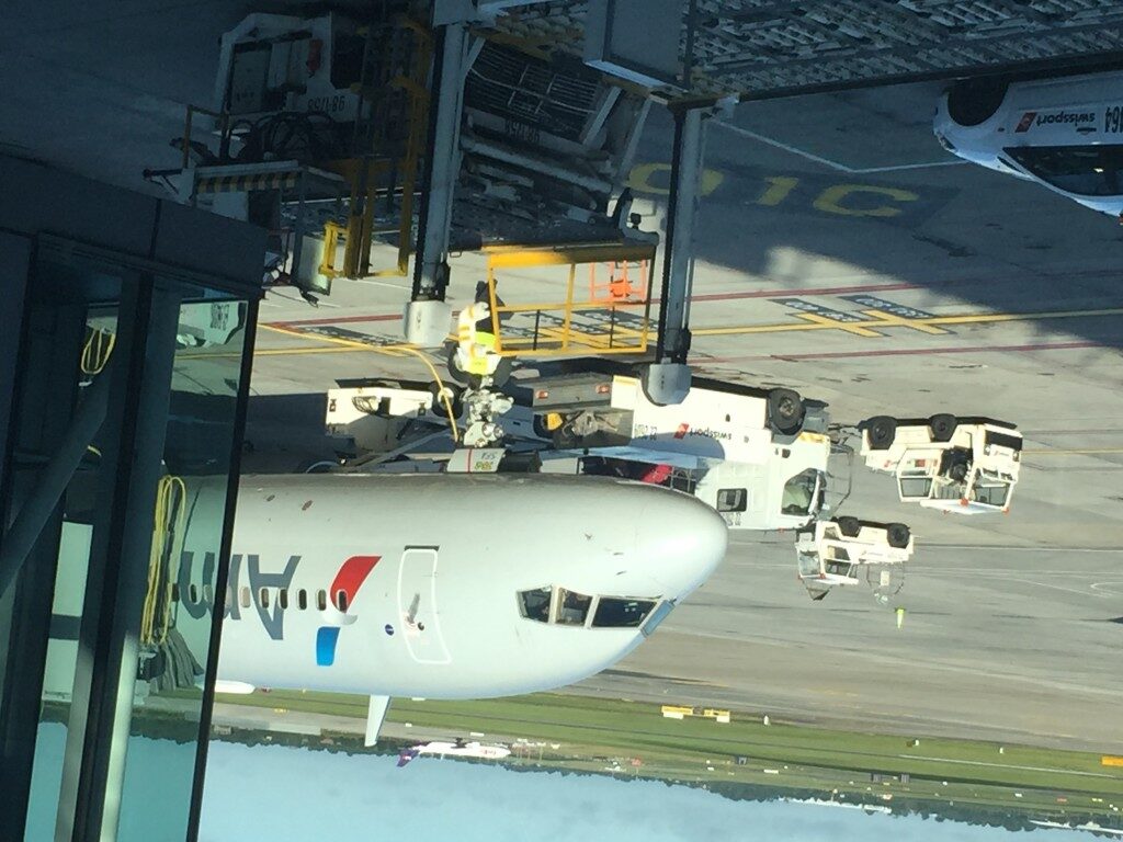 an airplane on the runway