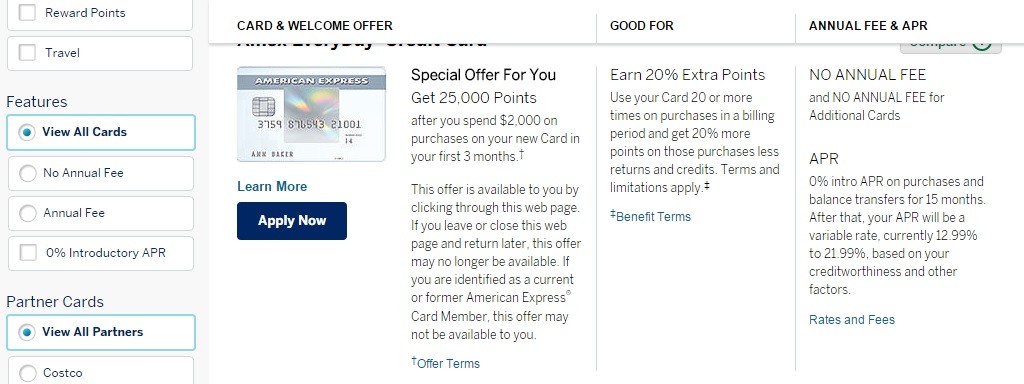 Amex Everyday 25k