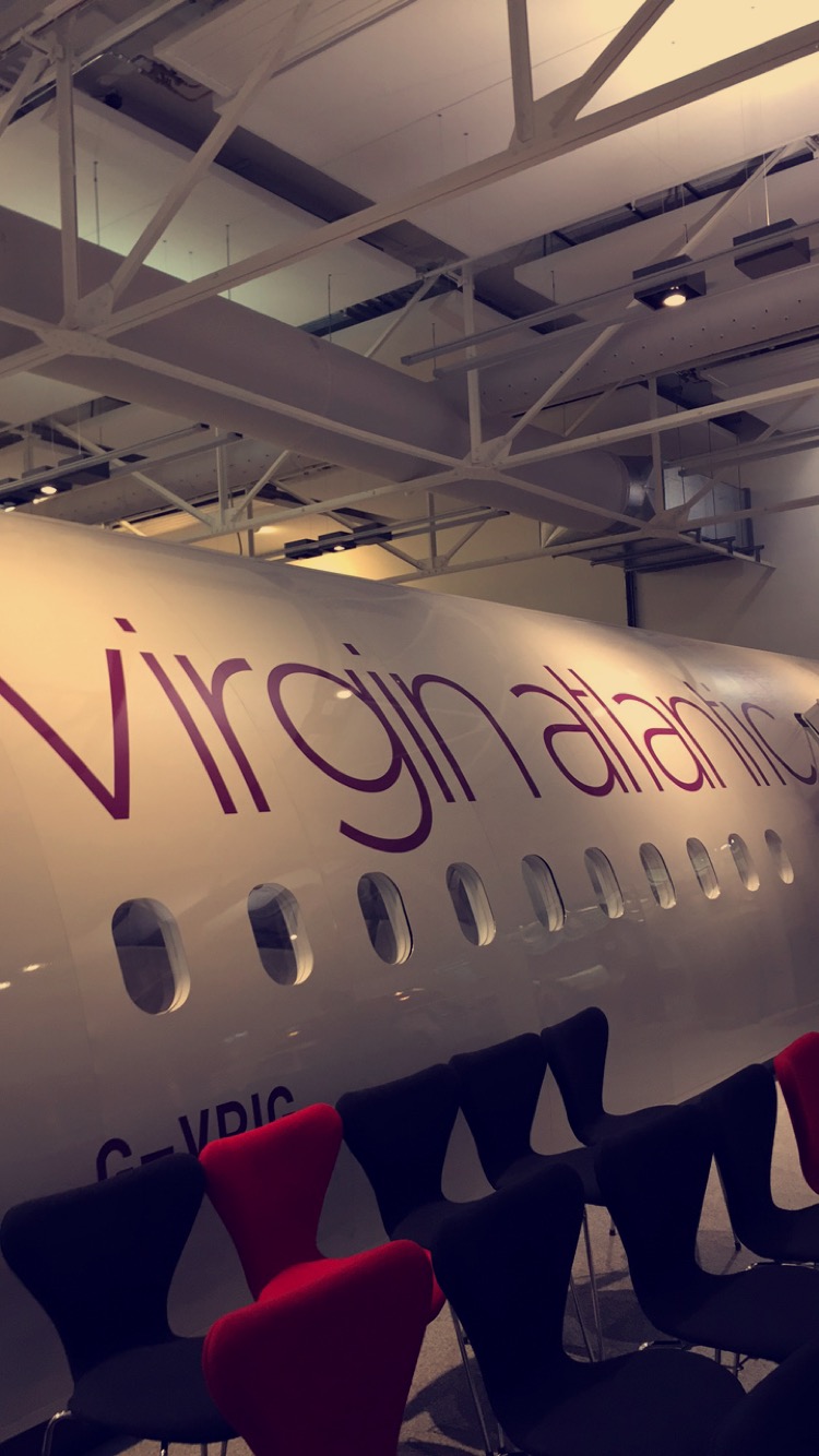 a plane in a hangar